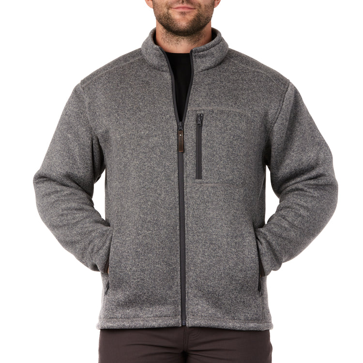 Sherpa-Lined Sweater Fleece Full Zip Jacket