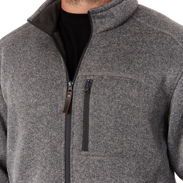 Sherpa-Lined Sweater Fleece Full Zip Jacket