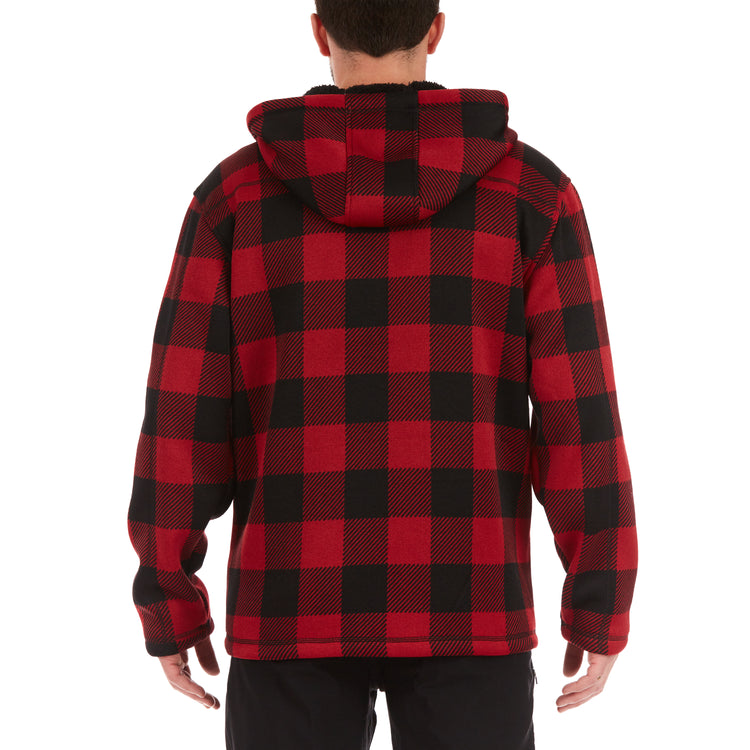 Sherpa-Lined Sweater Fleece Full Zip Hooded Jacket