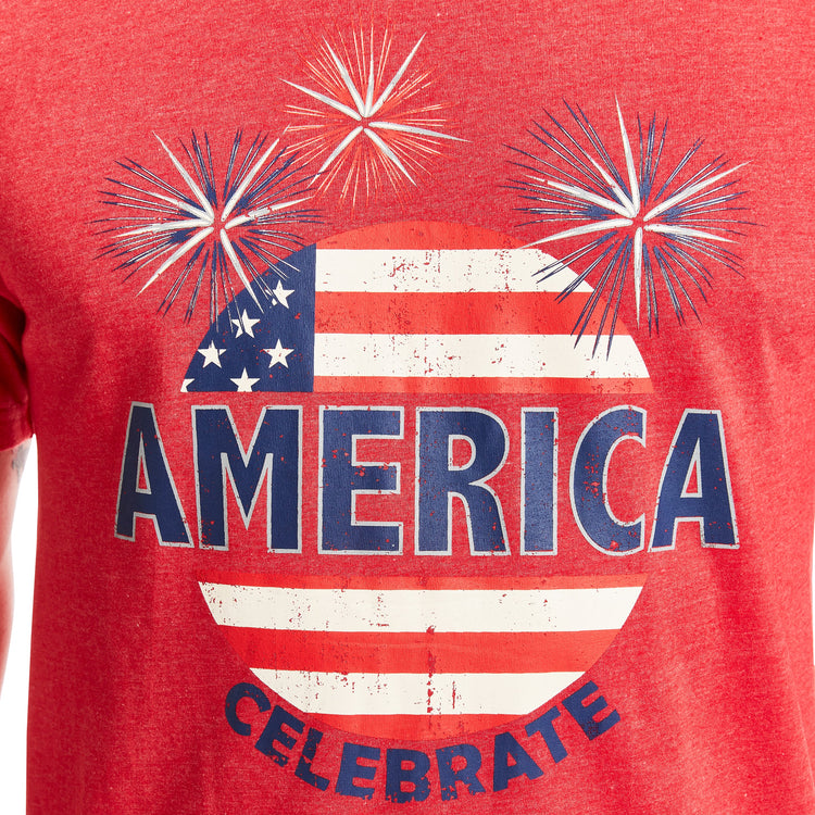 Short Sleeve Crew Neck Patriotic Tee-Shirt - Celebrate