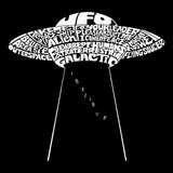 LA Pop Art Women's Word Art Crew Sweatshirt - Flying Saucer UFO