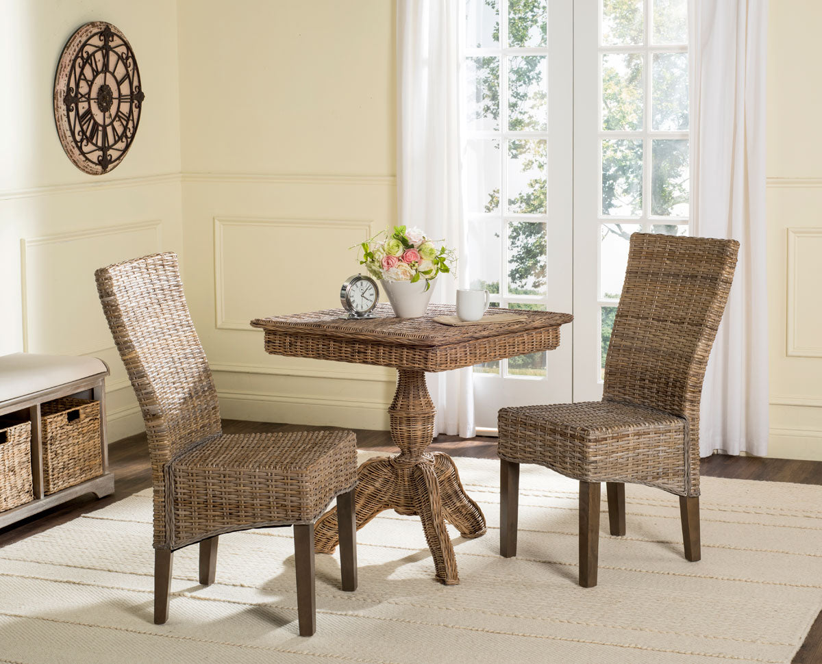  Safavieh Ozias Rattan Dining Chair Set of 2 - Natural - Bonton