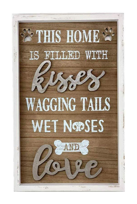 Rustic Farmhouse Wood Dog Sign Decor