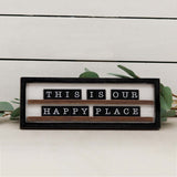 This Is Our Happy Place Wood Tabletop Sign