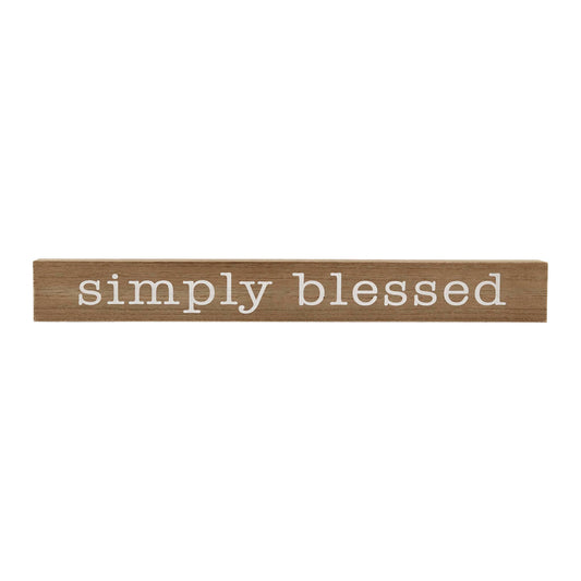 Simply Blessed Rustic Wood Block Sign