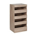 Tall and Narrow Stackable Storage Drawers with Wood Finish