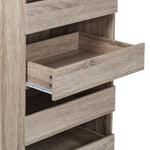 Tall and Narrow Stackable Storage Drawers with Wood Finish