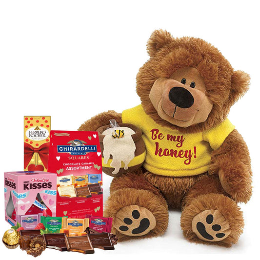 Be My Honey Bear & Chocolates Gift Set - valentines day candy - valentines day gifts  - valentines day gifts for him - valentines day gifts for her