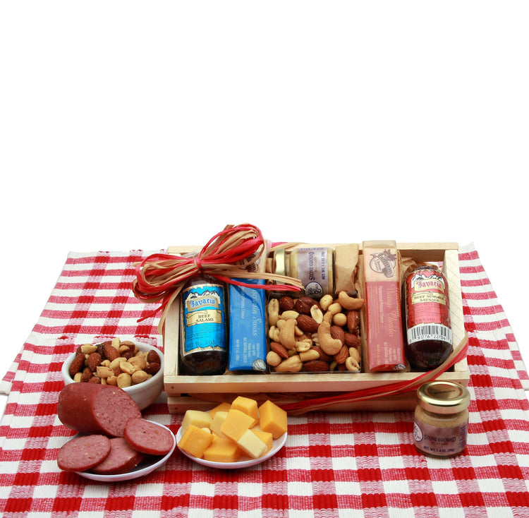 Signature Sampler Meat & Cheese Snack Set - meat and cheese gift baskets