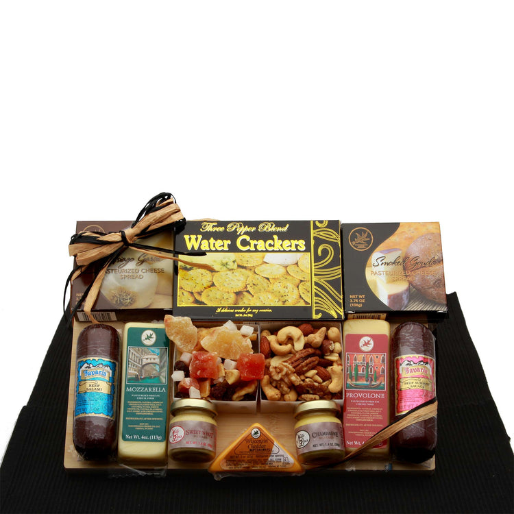 Savory Selections Meat & Cheese Gourmet Gift Board - meat and cheese gift baskets