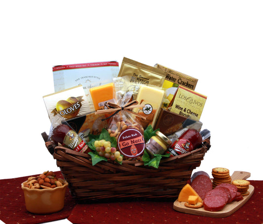 Gourmet Delights Gift Basket - meat and cheese gift baskets