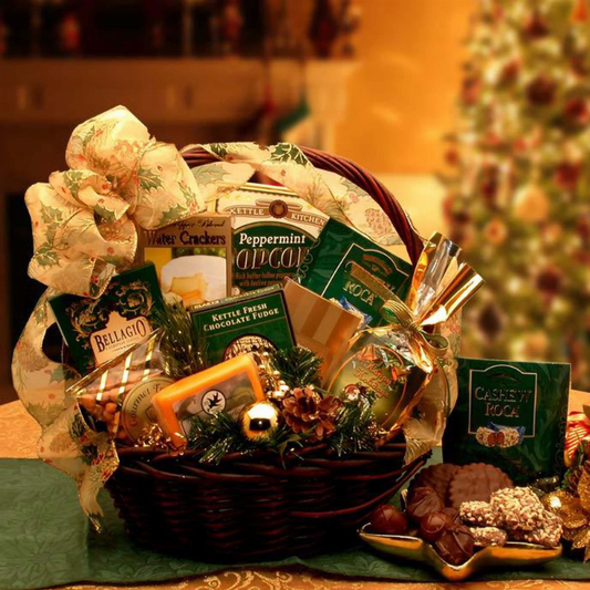 Everything That Glitters Holiday Gourmet Sampler- Christmas gift basket - Holiday Gift Basket