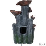 Solar Powered Tiered Driftwood and Flourishing Stem Rock Fountain with LED Light - 29"