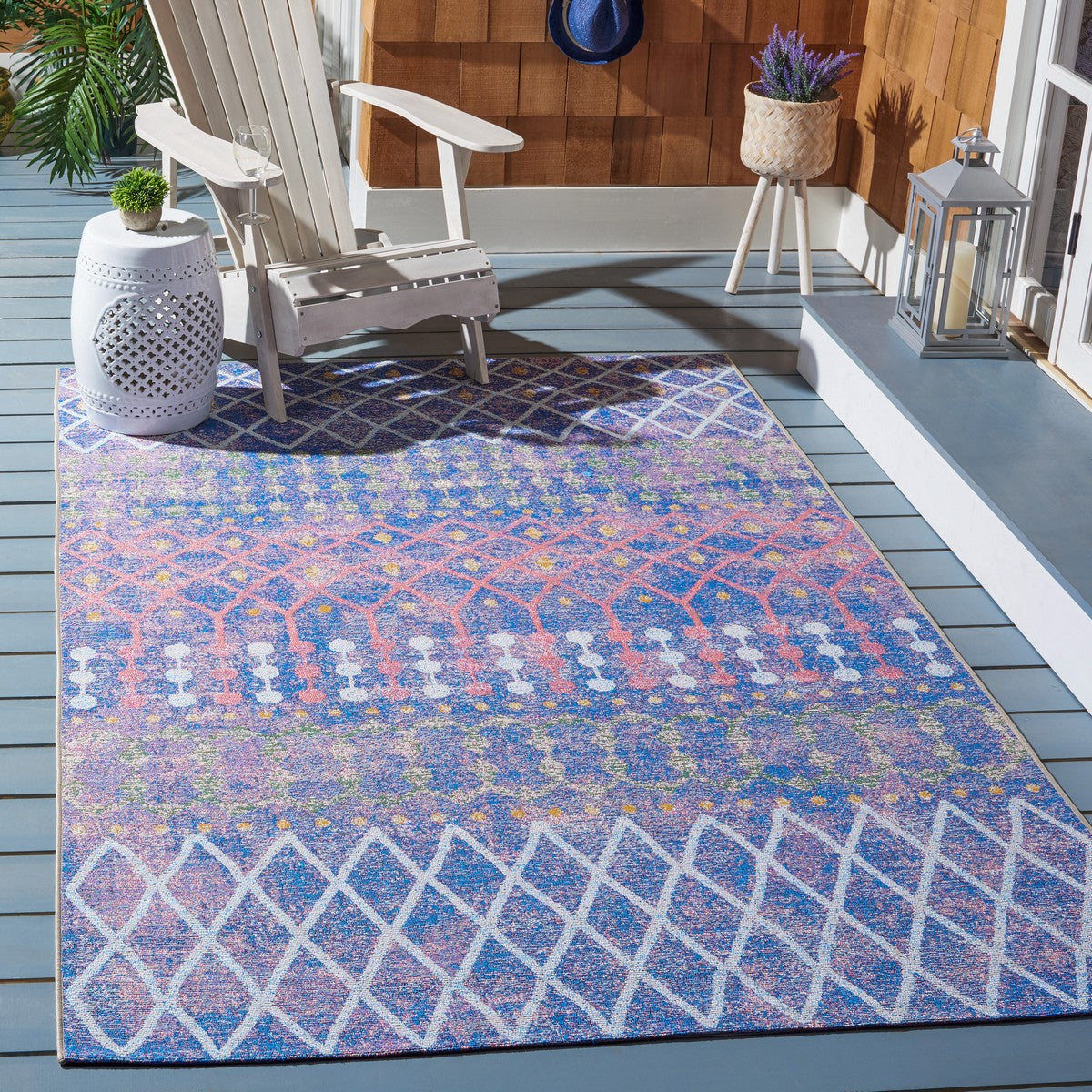  Safavieh Summer 452 Indoor / Outdoor Rug - Blue / Light Blue - Bonton