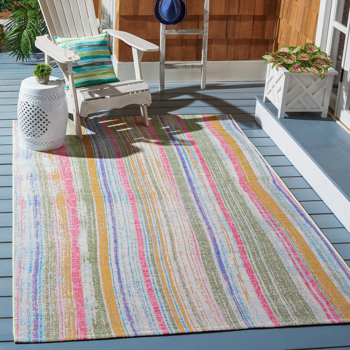  Safavieh Summer 496 Indoor / Outdoor Rug - Ivory / Green - Bonton