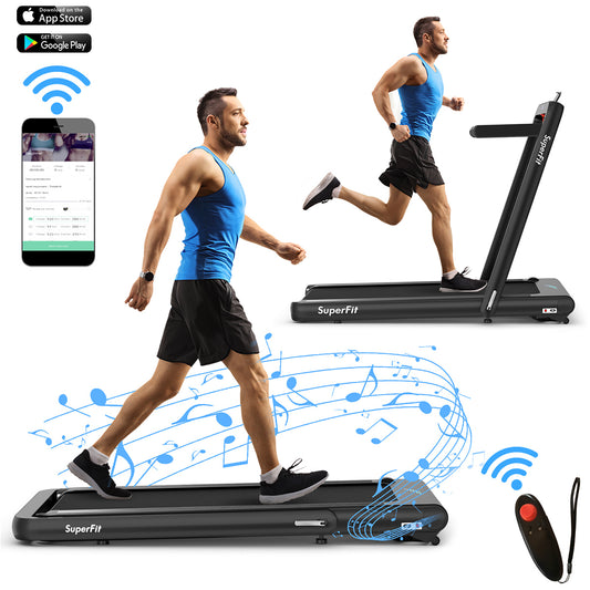 4.75 Horsepower 2 In 1 Folding Treadmill with Remote APP Control