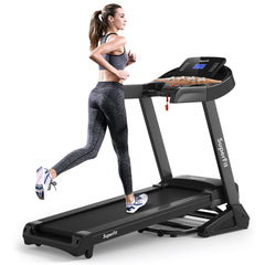 3.75 Horsepower Electric Folding Treadmill with Auto Incline 12 Program APP Control