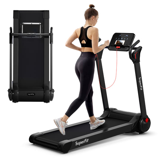 Folding 2.25 Horsepower Electric Treadmill Running Machine APP Control Bluetooth