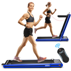 2-in-1 Folding Treadmill 2.25 Horsepower Jogging Machine with  Dual LED Display