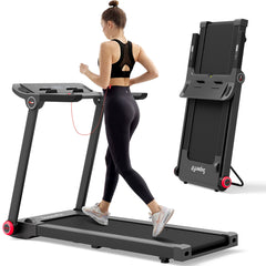 3.75 Horsepower Folding Treadmill Electric Running Machine with Bluetooth APP Self-standing