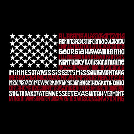 Word Art Hooded Sweatshirt - 50 States USA Flag