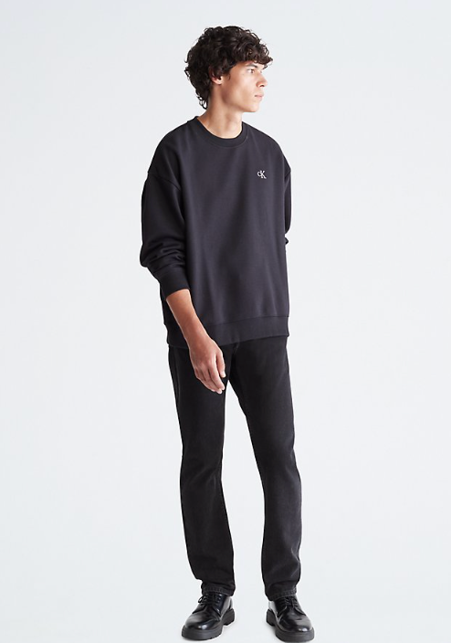  Calvin Klein Long Sleeves Archive Logo Fleece Crewneck - Beacon Blue - Bonton