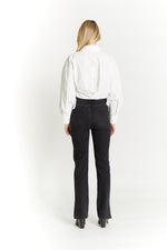 Cropped Blouse with Button Cuffs