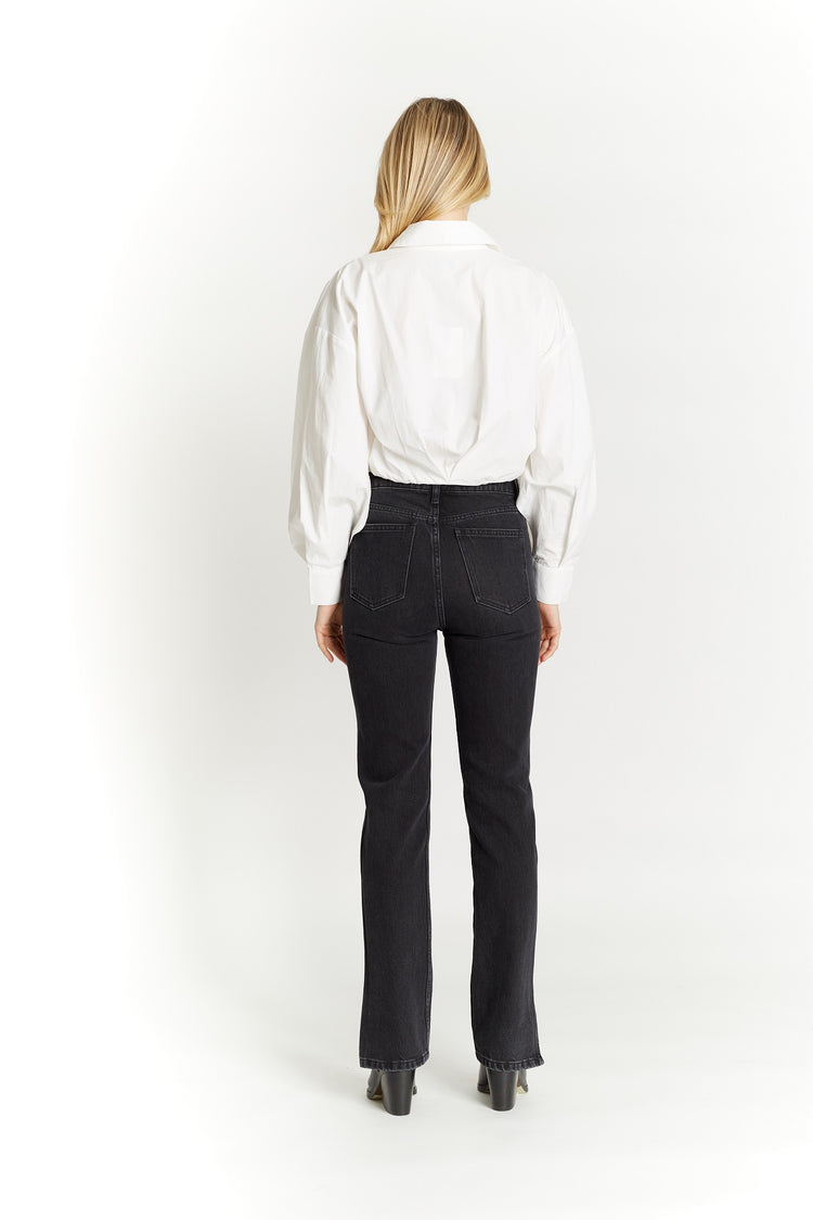 Cropped Blouse with Button Cuffs