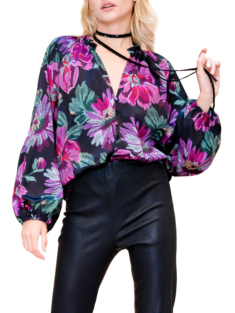  Printed Blouse - Black - Bonton