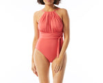 Iconic Belted High Neck One Piece