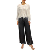 Tomlin Mix Media Embroidery Popover Top