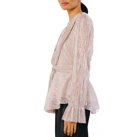 Gillisa Tie Front Glitter Top