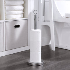 Elite Heavy Weighted Sturdy Spare Toilet Paper Roll Holder Storage Stand