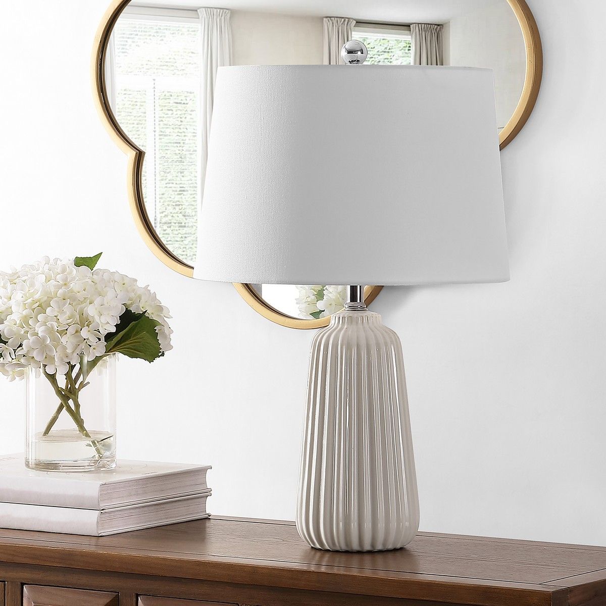  Safavieh Sawyer Ceramic Table Lamp - White - Bonton