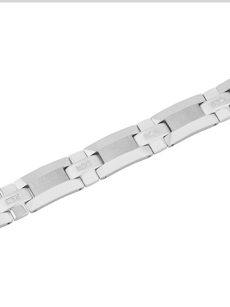 1/8Ctw Tungsten & Stainless Steel Bracelet
