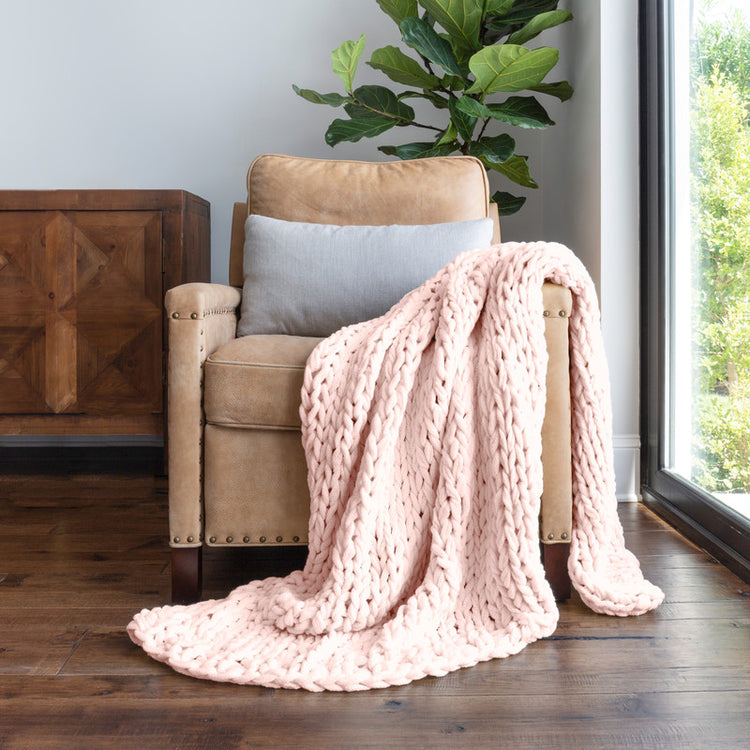 Chunky Hand Knit Throw Blanket
