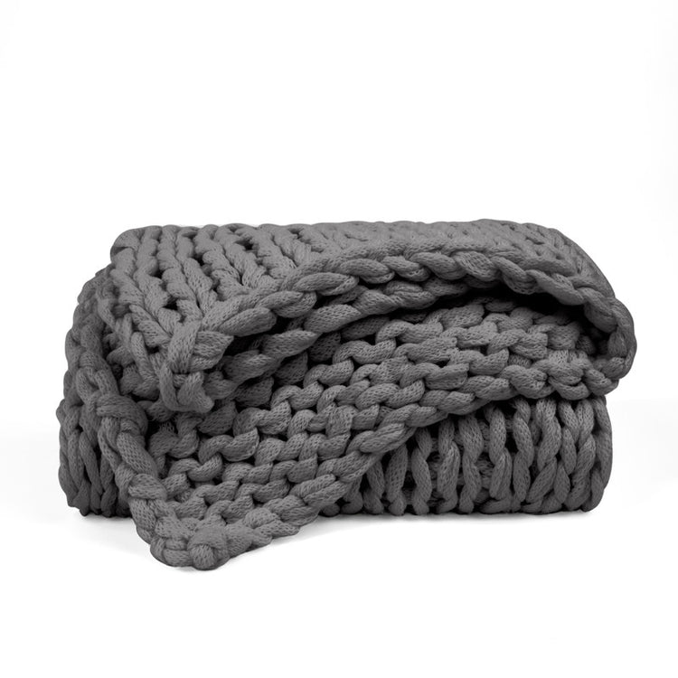 Chunky Hand Knit Throw Blanket