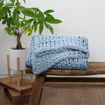 Chunky Hand Knit Throw Blanket