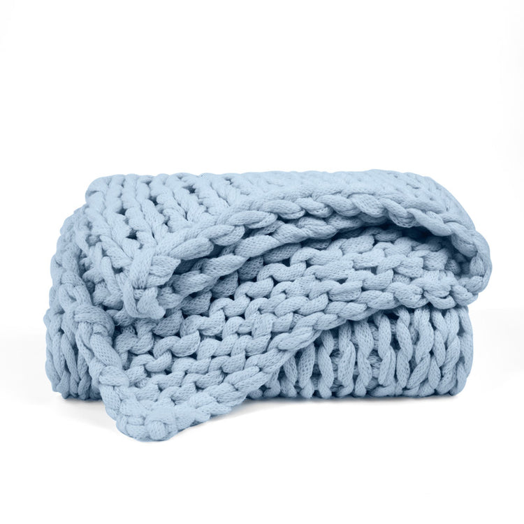Chunky Hand Knit Throw Blanket