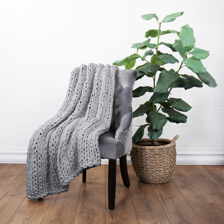 Chunky Hand Knit Throw Blanket