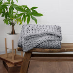 Chunky Hand Knit Throw Blanket