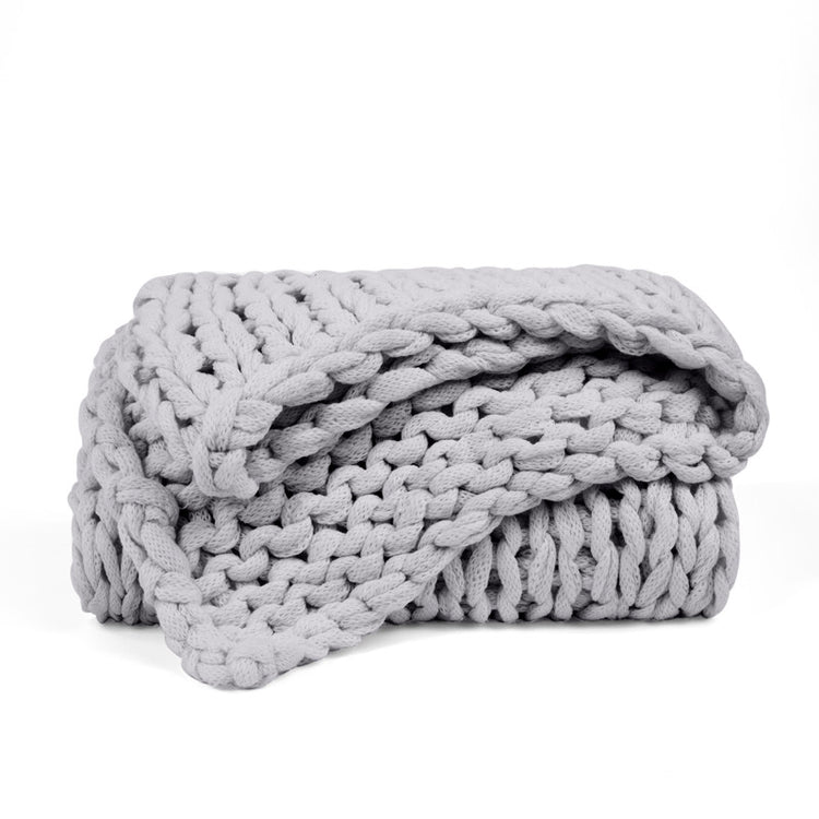 Chunky Hand Knit Throw Blanket