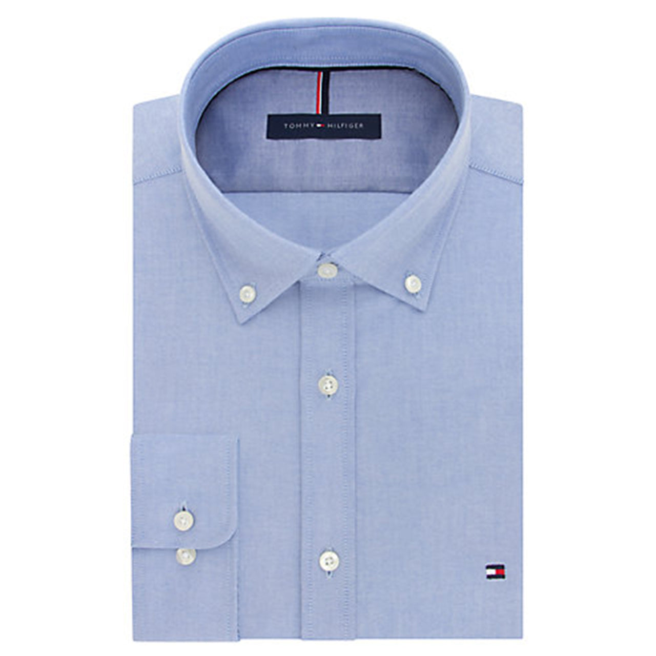  Tommy Hilfiger Slim Fit Non Iron Oxford Solid - Blue - Bonton