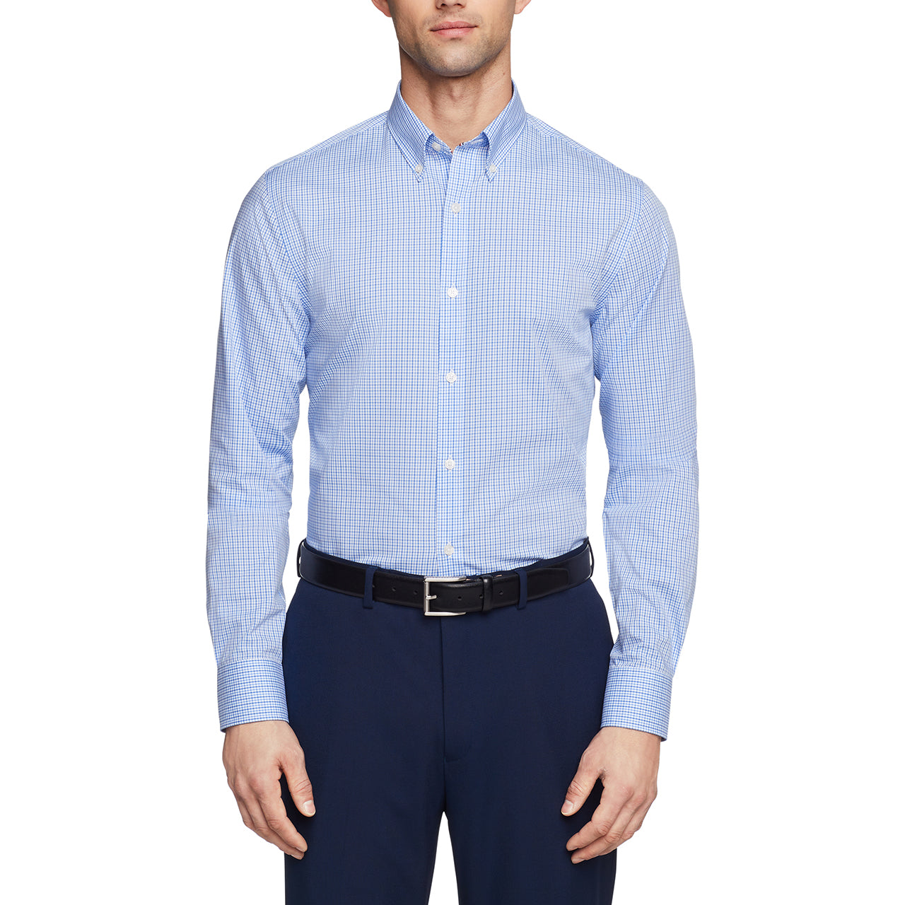  Tommy Hilfiger Slim Fit Ultra Wrinkle Free Cotton Stretch Check - Jab Blue - Bonton