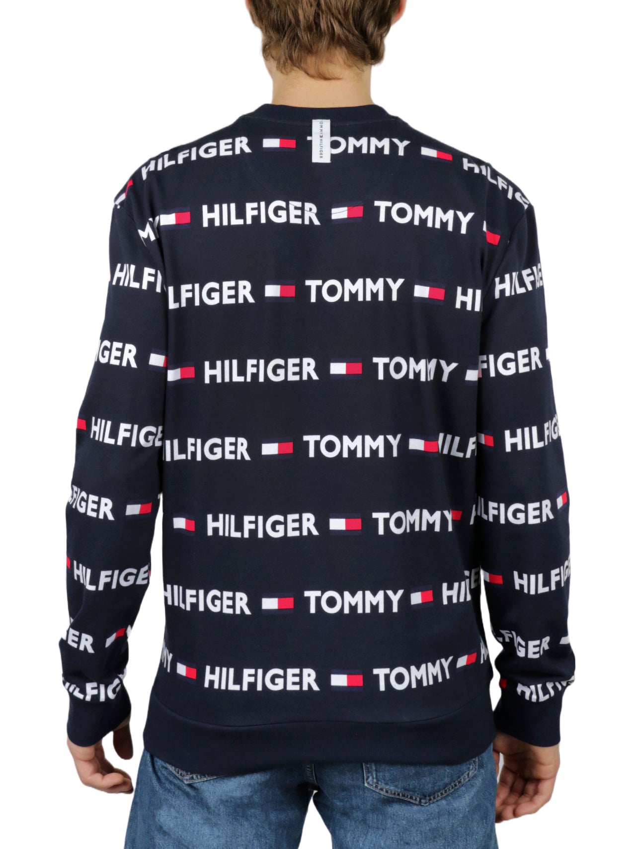  Tommy Hilfiger Printed Long Sleeves Crewneck - White - Bonton