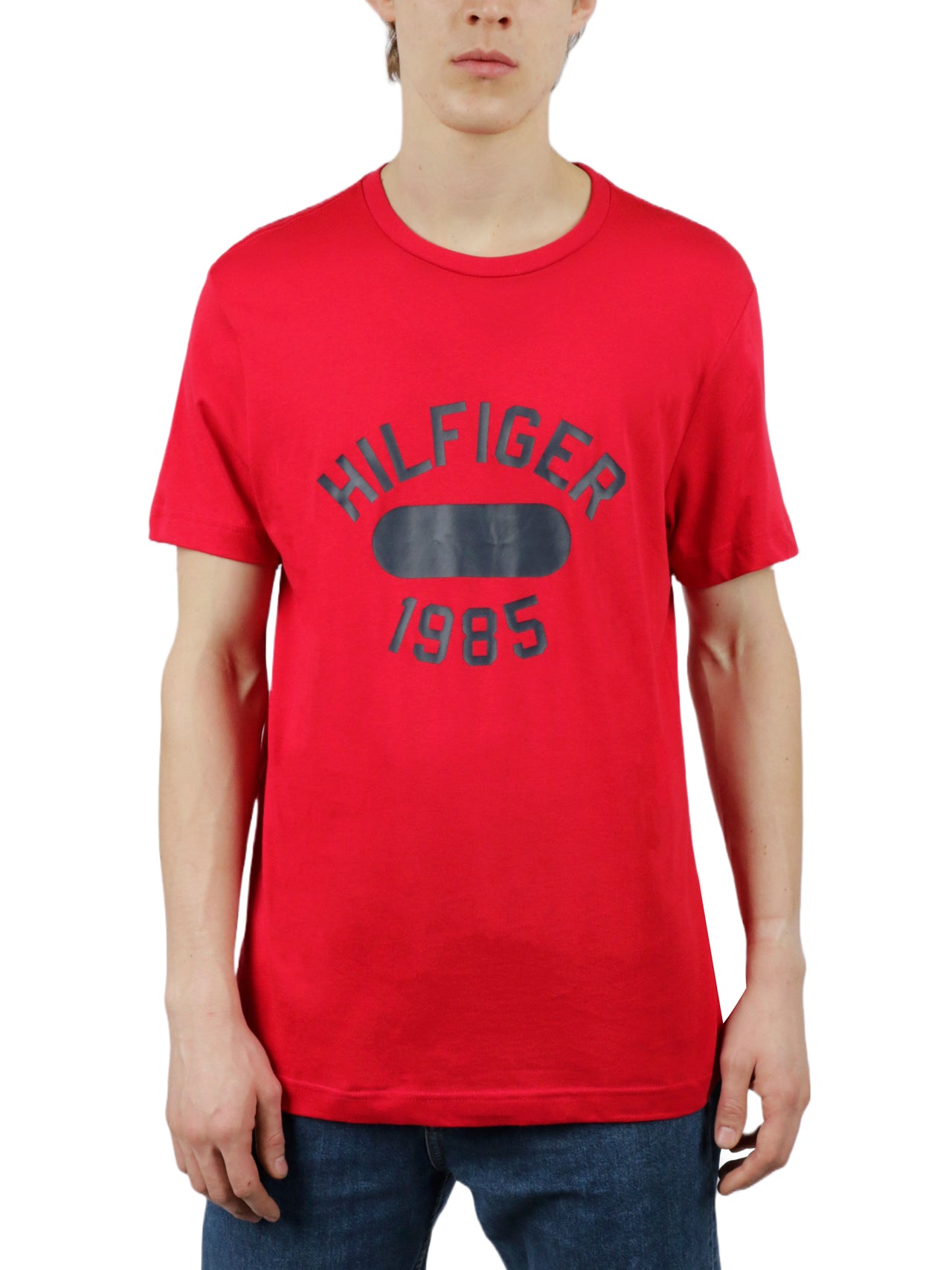  Tommy Hilfiger Short Sleeves Graphic Crew Neck - Mahogany - Bonton