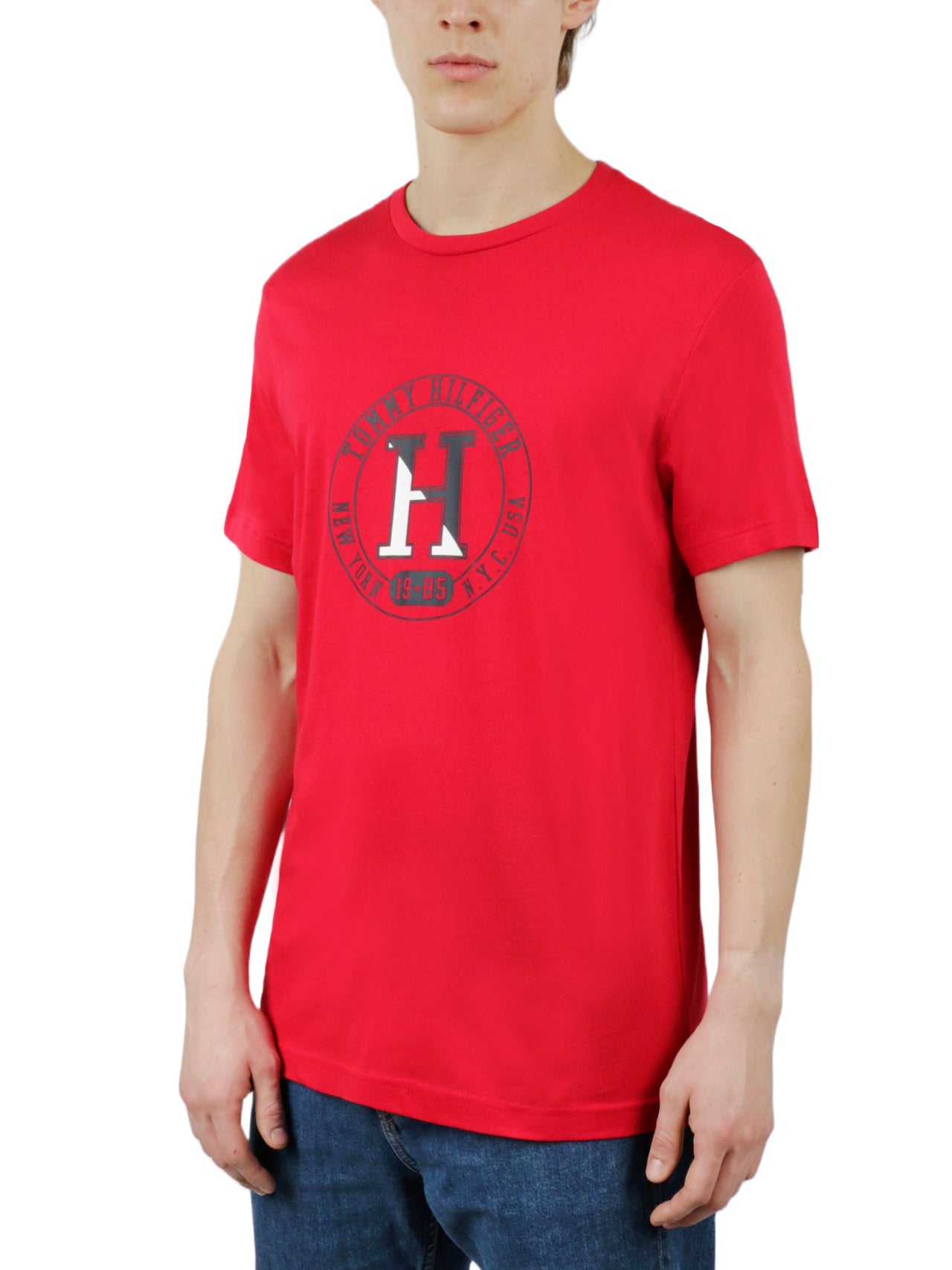  Tommy Hilfiger Short Sleeves Cotton Graphic Crew Neck - Cobalt - Bonton