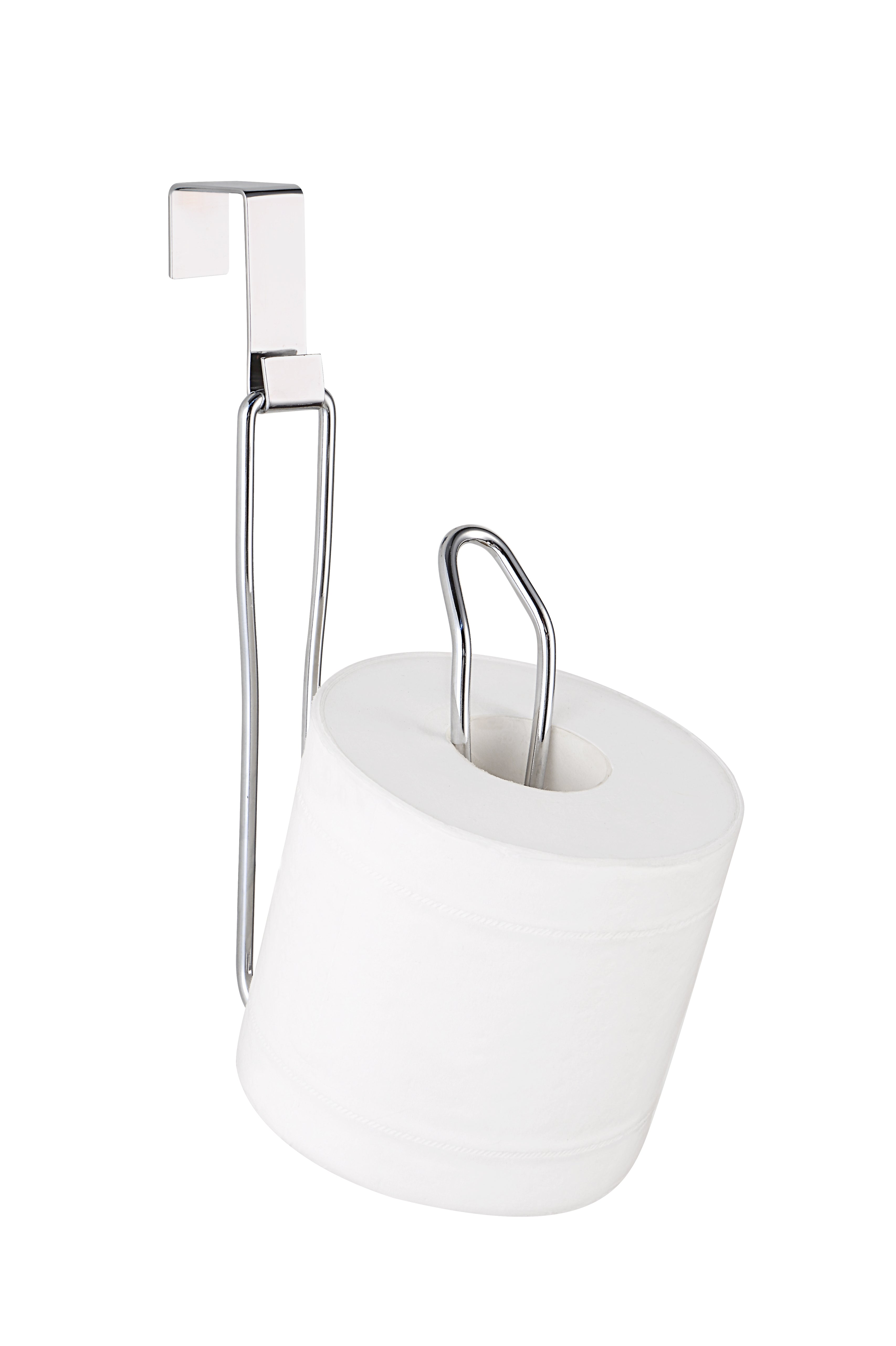  Over The Tank Toilet Tissue Paper Roll Holder Dispenser - Silver - Bonton