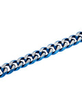 Stainless Steel With Blue Ip Flat Curb Link Bracelet
