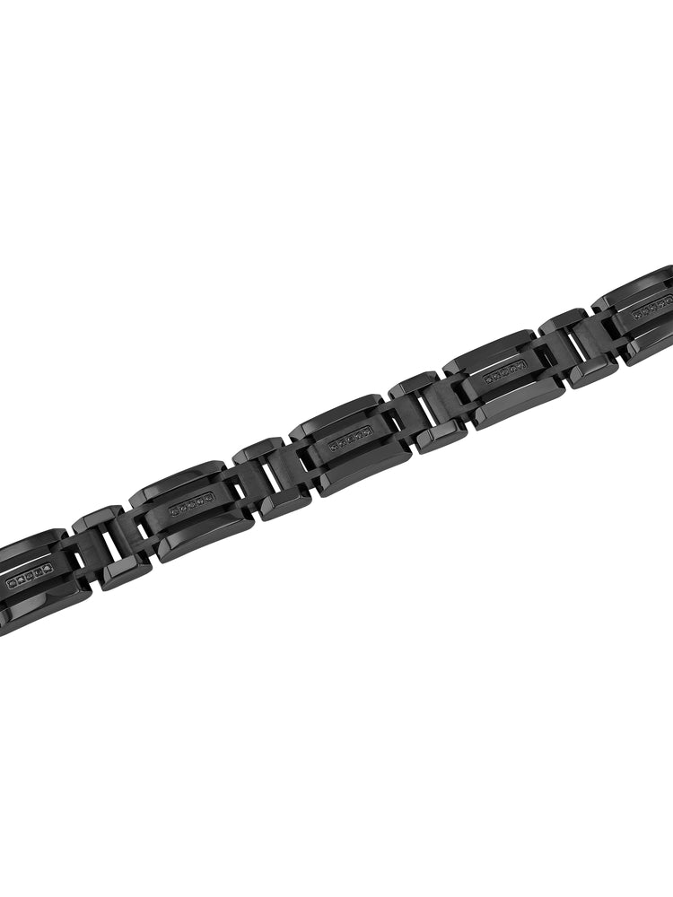 1/6Ctw Black Diamond & Black Ip Stainless Steel Bracelet